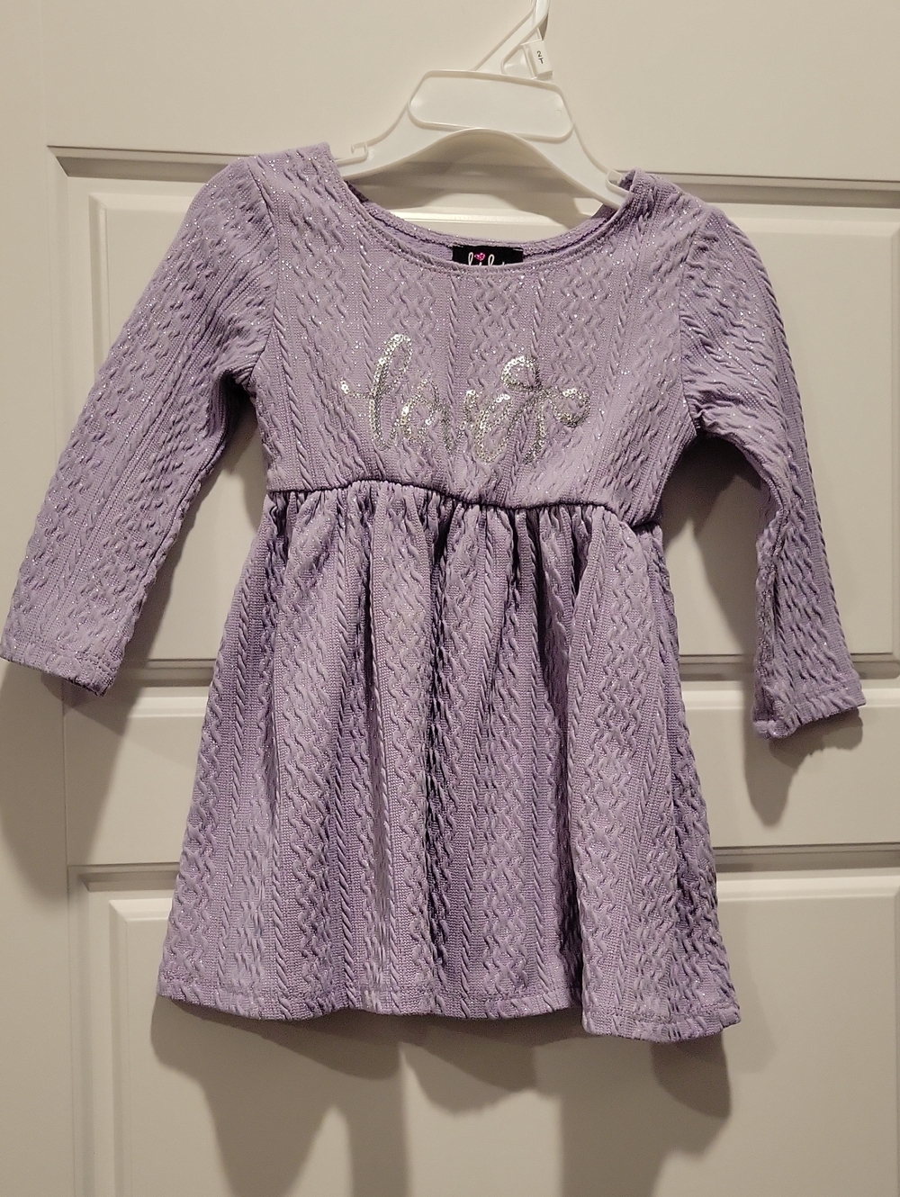 lilt Lavender Knit Long-Sleeve Gathered Dress